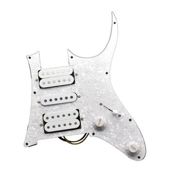 Гитарные звукосниматели ST Humbucker Предварительно подключенный гитарный звукосниматель Pickguard White Pearl Запчасти для гитарных инструментов  5