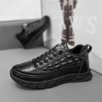 Горячая обувь в стиле 39-44, мужские ботинки с вулканизированным кремом, черные туфли, мужские кроссовки, спортивная супер удобная обувь для бегунов Idea.  4