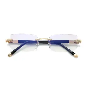 Горячая распродажа, модные очки для чтения с синим светом, мужские квадратные очки для чтения без оправы, женские изысканные TR90  5