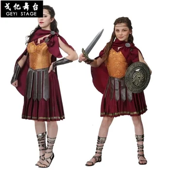 Греческий солдат, римский гладиатор, женская одежда, средневековый мужской косплей, костюмы King slayer на Хэллоуин, одетый как  5