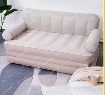 Двухместный Домашний Надувной диван-кровать Для кемпинга на открытом воздухе Портативный Ленивый Многофункциональный Складной Матрас для обеденного перерыва  5