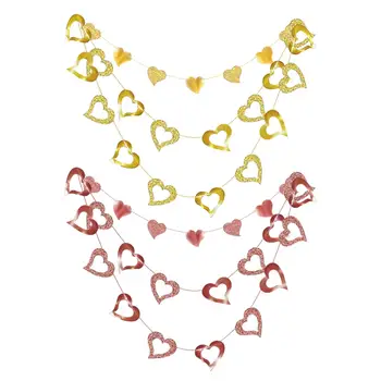 Декор на День Святого Валентина в виде 3 сердечек, бумажная гирлянда в виде сердечек, Романтические украшения  5