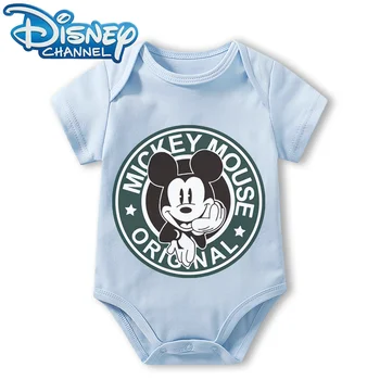 Детская одежда, боди для новорожденных, комбинезон для мальчиков и девочек, Ползунки с короткими рукавами с Микки Маусом от Disney от 0 до 12 месяцев  5