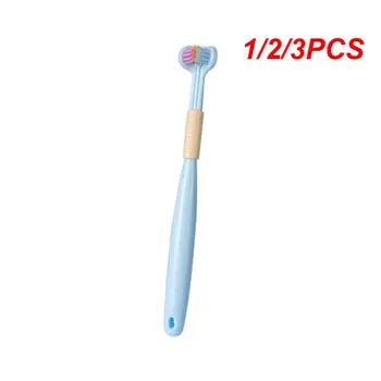 Детские зубные щетки с односторонним рисунком 1/2 / 3ШТ, дорожная зубная щетка с мягкой щетиной, удобный захват, ручные зубные щетки для чистки зубов  5