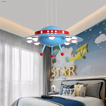Детские креативные мультяшные космические светодиодные люстры Ufo для детской комнаты, подвесные светильники для дома, лампы для декора интерьера  5