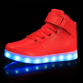 Детские светящиеся кроссовки, детские светящиеся кроссовки для мальчиков и девочек, женская обувь со светодиодной подсветкой, мужская обувь с яркой подошвой, зарядка через Usb, Размер 46  2