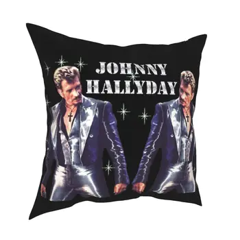 Джонни Холлидей, французский певец рок-музыки, квадратные наволочки, чехол для подушки, новинка, декор, наволочка для дома 45*45 см  0