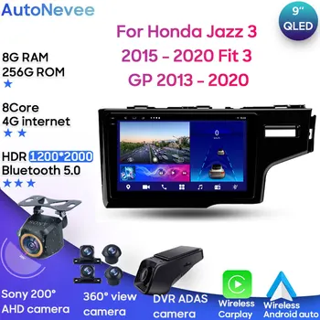 Для Honda Jazz 3 2015-2020, Fit 3 GP 2013-2020, автомобильный радиоприемник, стереоплеер, мультимедийный блок, GPS-навигация, Carplay, Android Auto  5