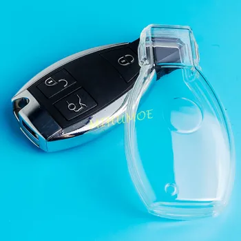 Для Mercedes Benz Прозрачный автомобильный брелок для ключей, чехол, держатель, сумка, аксессуары  5