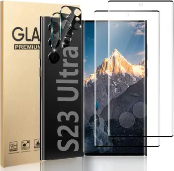 Для S23 Ultra Glass Screen Protector HD Clear 9H закаленное стекло 3D для Samsung Galaxy S23 Ultra Glass Screen Camera Protector  5