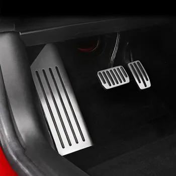 Для Tesla Model 3 2021 Легкосплавная педаль акселератора и тормоза, автомобильные накладки на педали для ног, чехлы для аксессуаров Tesla Model Y M3  5