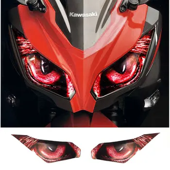 Для мотоцикла kawasaki Ninja 250 Ninja 300 Защитная наклейка для фары головного света, наклейка на передний обтекатель, пленка для украшения  4
