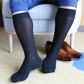 Дышащие летние мужские носки, мужские вечерние носки в полоску, Дышащие тонкие нейлоновые прозрачные чулки  5