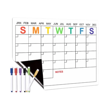 Ежедневное, Еженедельное, ежемесячное расписание холодильника, Магнитная доска, календарь-планировщик с 6 цветными маркерами для холодильника, кухни, домашнего офиса  4