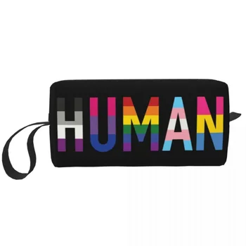 Женская косметичка Human LGBT для путешествий, косметический органайзер, модные сумки для хранения туалетных принадлежностей для гей-парада, набор Dopp, футляр-коробка  5