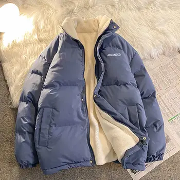 Женская новая стильная свободная утолщенная зимняя модная хлопковая куртка  5