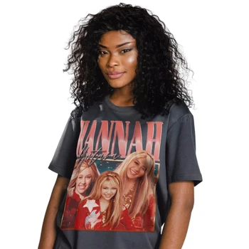 Женская рубашка Hannah Montana, футболки для фанатов, Футболка в стиле ретро 90-х, Товарный подарок с коротким рукавом на заказ  2