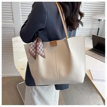 Женская сумка-тоут из мягкой кожи, водонепроницаемая сумка с верхней ручкой большой емкости, роскошная модная сумка через плечо, женская  5