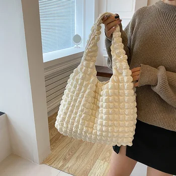 Женская сумка-шоппер Hobos, дизайн в стеганую клетку, нейлоновые плюс хлопчатобумажные сумки через плечо, трендовая женская сумка-тоут большой емкости  10