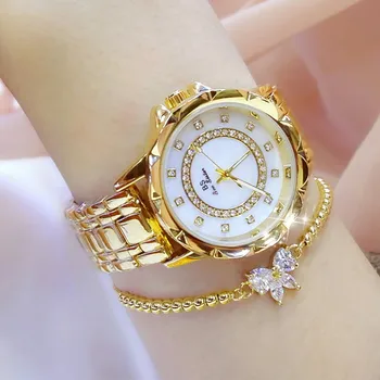 Женские часы с бриллиантовым циферблатом, ремешок из нержавеющей стали, кварцевые часы, набор браслетов reloj para mujer Luxury  10