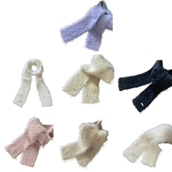 Женский шарф Y2k, зимний тонкий шарф, женский шарф с допаминовым эффектом, повседневный шарф для путешествий, покупок, фотосъемки, шарф для подростков  5