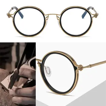 Защита глаз Для мужчин и женщин, прочные офисные компьютерные очки в металлической оправе, круглые очки с защитой от синего света  5