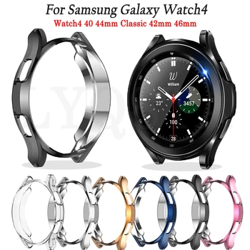 Защитный чехол для Samsung Galaxy Watch 4 40 мм 44 мм Мягкий чехол из ТПУ, бампер, полноэкранная защитная рамка, аксессуар Galaxy Watch4  5