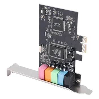 Звуковая карта PCIe 5.1, карта объемного звучания PCI Express, 3D стереозвук с высокой производительностью звука, звуковая карта ПК с чипом CMI8738  2