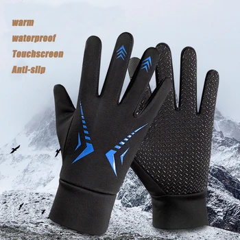 Зимние перчатки для мужчин, женские теплые тактические перчатки, водонепроницаемые перчатки с сенсорным экраном, пешие прогулки, Лыжи, Рыбалка, Велоспорт, сноуборд, нескользящие перчатки  5