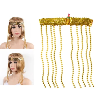 Золотые блестки, головной убор для косплея, повязка на голову, готический праздничный костюм, аксессуары для волос, обруч для волос, Египетская змея  5