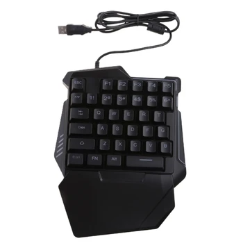 Игровая клавиатура Musketeer G101 для одной руки с резьбой по 35 клавишам с RGB подсветкой  5