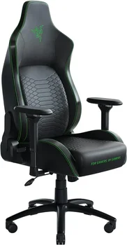 Игровое кресло Iskur: Эргономичная система поддержки поясницы, многослойные подушки из синтетической кожи, поролон высокой плотности, черный /зеленый  5
