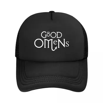 Изготовленная на заказ белая бейсболка Good Omens TV Show, спортивная женская мужская регулируемая шляпа дальнобойщика, летняя  5