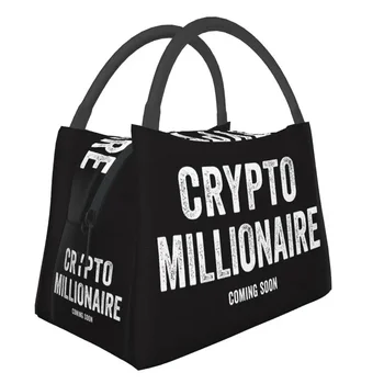 Изготовленные на заказ сумки для ланча с криптовалютой Bitcoin Для мужчин и женщин, ланч-бокс с теплым кулером, ланч-бокс для офиса, дорожная сумка для ланча  0