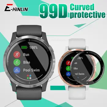 Изогнутая мягкая пленка 99D для Garmin Watch Vivoactive 3 Music Blue 4S 4 Venu Sq с полным покрытием (не закаленное стекло)  5