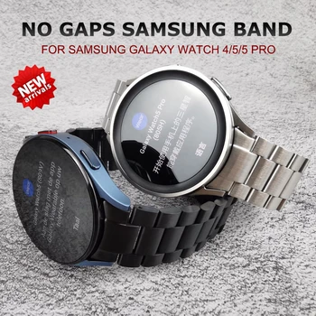 Изогнутый Ремешок Для Samsung Galaxy Watch 6 5 Pro 45 мм 4 Classic 43 47 мм 42 46 мм 40 44 мм Без Зазоров Браслет Из Нержавеющей Стали Correa  5