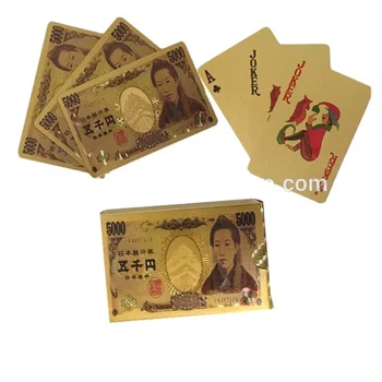 Индивидуальные.продукт.Индивидуальные карты для покера, карты с золотыми козырями в японских иенах  4