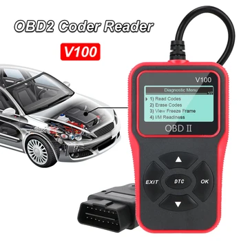 Инструменты диагностики автомобиля 16-контактный считыватель кода OBD2 Сканер V100 OBD 2 Автоаксессуары Цифровой дисплей Универсальный  5