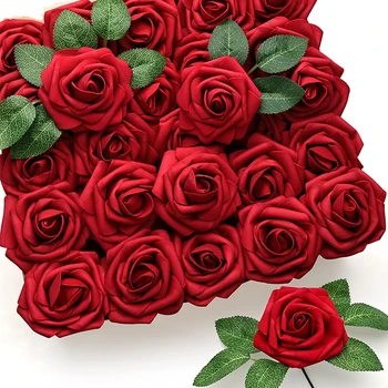 Искусственные розы, искусственная поролоновая роза для свадебных букетов своими руками, домашнего декора для вечеринки в честь Дня матери  5