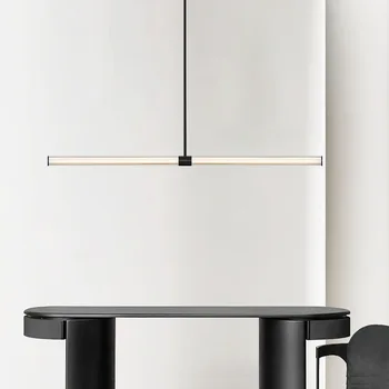 Итальянский минимализм, современная Минималистичная Ресторанная люстра, Барная стойка, Креативное стекло в скандинавском стиле, Высококлассный дизайн, длинная лампа  5