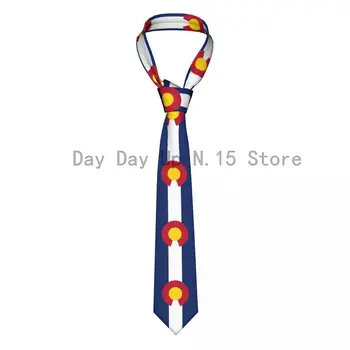 Классический мужской галстук, шелковые мужские галстуки для свадьбы, деловой галстук для взрослых, повседневный галстук с флагом Колорадо  5