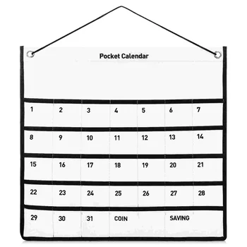 Классный ежемесячный календарь, карманный график, сумка для хранения мобильного телефона, Подвесной настенный органайзер для ювелирных изделий, Нетканый материал для хранения  5