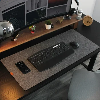 Коврик для мыши из шерстяного войлока большого размера, защитный коврик для офисного компьютерного стола, подушка для ноутбука, нескользящий коврик для клавиатуры, игровые аксессуары  5