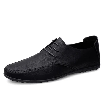 Кожаная Мужская обувь, Модная Официальная Мужская Обувь, Мокасины, Итальянская Дышащая Мужская обувь для вождения, Черный, Большие Размеры 38-47  5