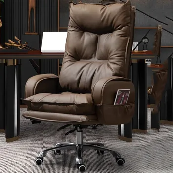 Кожаное кресло с откидной спинкой для игровой конференции, мобильное игровое сиденье Nordic Modern Chair Executive Sillon, мебель для салона с откидной спинкой  5