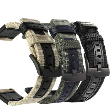 Кожаный + нейлоновый ремешок для часов Huawei Watch GT 2 Pro, умный браслет для Samsung Galaxy Watch 3, аксессуары для часов 45 мм  3