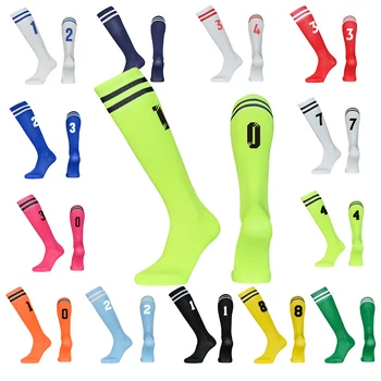Количество футбольных носков для детей и взрослых, Чулки, высококачественные леггинсы из полиэстера с длинной трубкой до колена, футбольные Спортивные детские носки для бега  5
