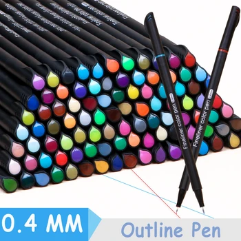Контурные ручки 0,4 мм, Моющиеся маркеры для рисования, 100 цветов, Набор ручек, маркер, школьные Корейские канцелярские принадлежности, принадлежности для художественной живописи  5