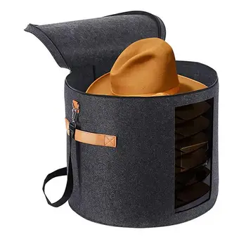 Коробка для хранения шляп, фетровая сумка-держатель, пылезащитный ящик для хранения, коробка для хранения с прозрачным боковым окошком, шляпы, товары для дома, Хранение шляп  5