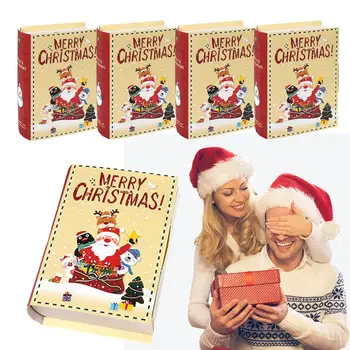 Коробки для рождественских подарков В форме книги, Подарочная коробка для конфет, Веселые Рождественские Украшения для дома, Орнамент Санта-Клауса, Navidad 2024, Новый Год  4